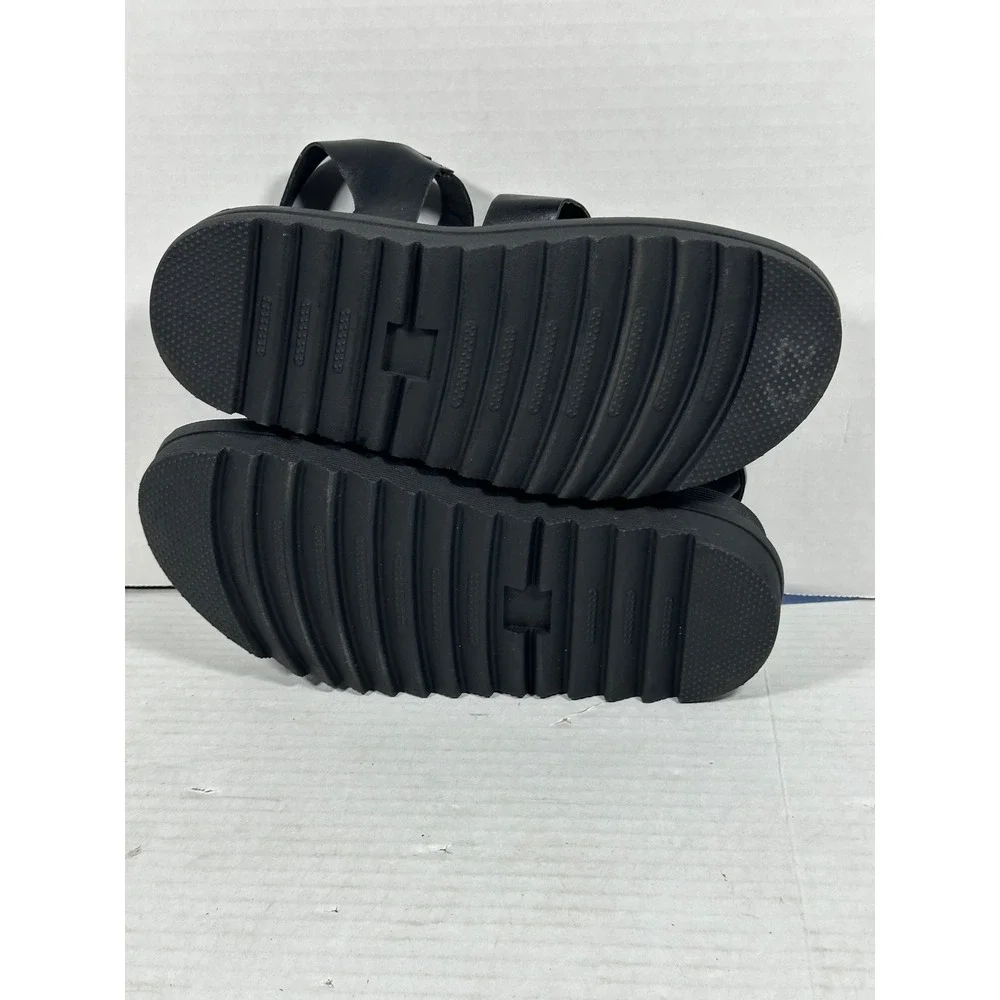 Madden Girl Black Platform Sandals Triple Strap Buckle Slingback Size 7.5 NEW